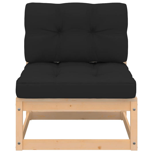 Divano Centrale Giardino con Cuscini in Legno di Pino - homemem39