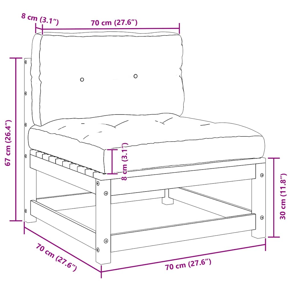 Set Divani da Giardino 2 pz con Cuscini Legno Massello Pino - homemem39