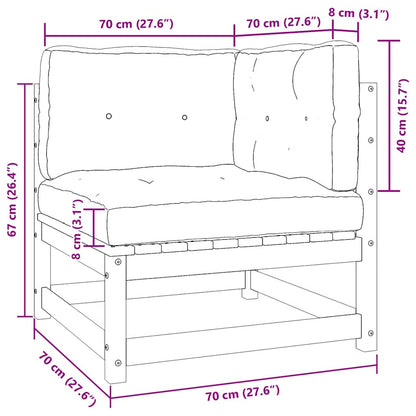 Set Divani da Giardino 2 pz con Cuscini Legno Massello Pino | homemem39