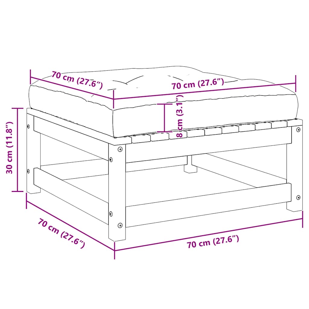 Set Divani da Giardino 2 pz con Cuscini Legno Massello Pino