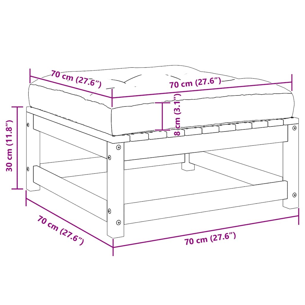 Set Divani da Giardino 2 pz con Cuscini Legno Massello Pino