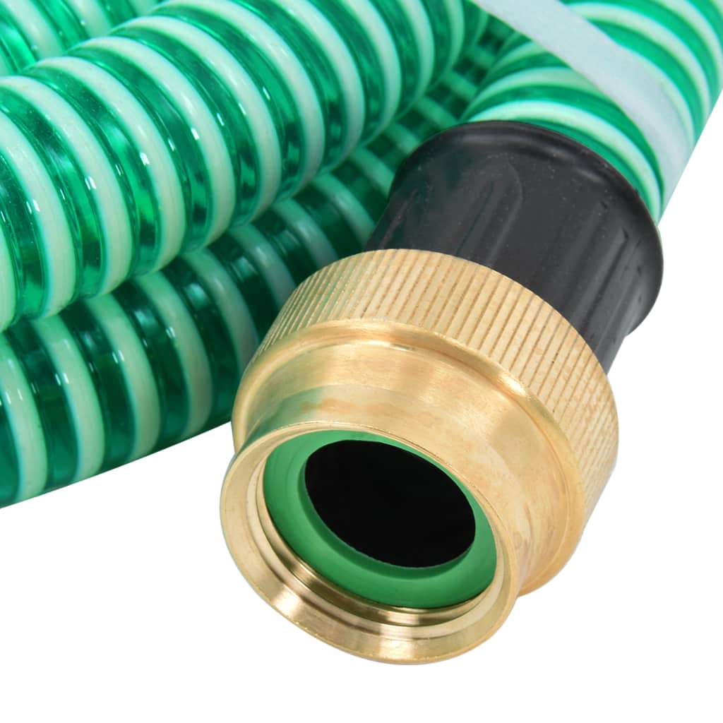 Tubo di Aspirazione con Raccordi in Ottone Verde 1,1" 3 m PVC - homemem39