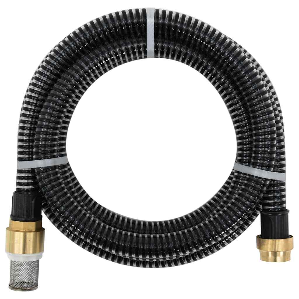 Suction hose with black brass fittings 1.1" 7 m PVC