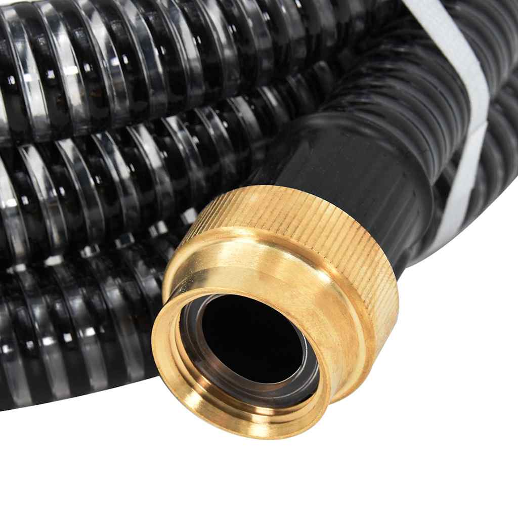Tubo di Aspirazione con Raccordi in Ottone 1,1" 7 m PVC