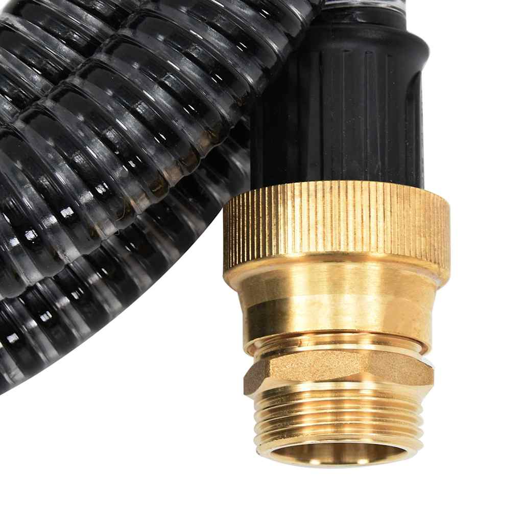 Tubo di Aspirazione con Raccordi in Ottone 1,1" 15 m PVC