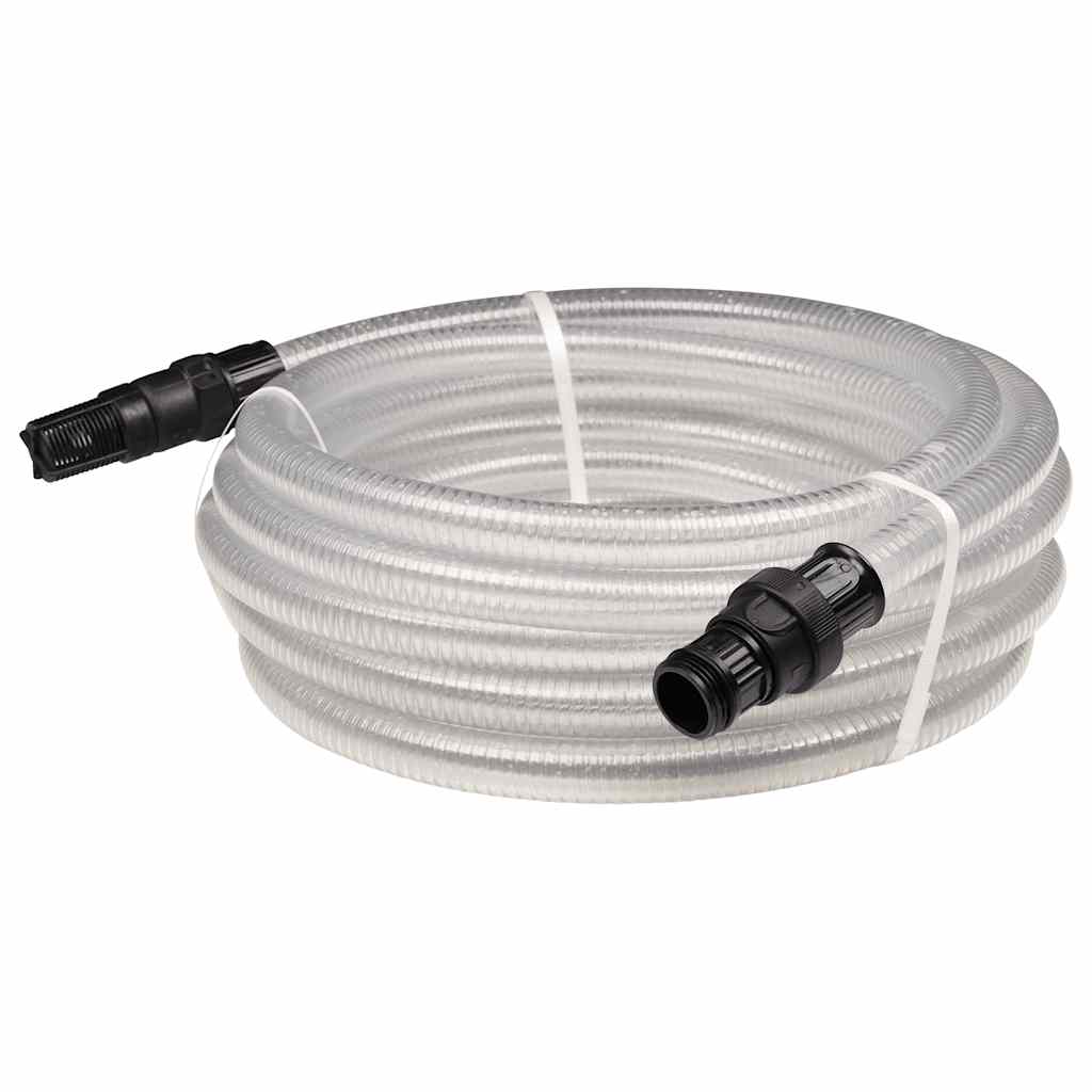 Tubo Aspirazione con Connettori in PVC Trasparente 1" 10 m PVC