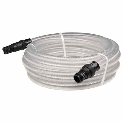 Tubo Aspirazione con Connettori in PVC Trasparente 1" 10 m PVC