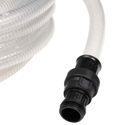 Tubo Aspirazione con Connettori in PVC Trasparente 1" 10 m PVC