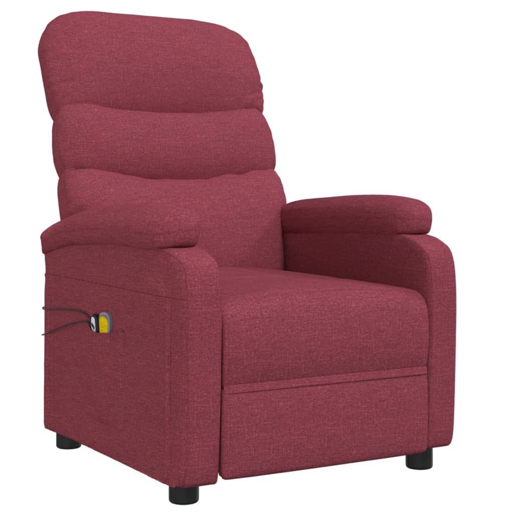 Poltrona Massaggiante Elettrica Rosso Vino in Tessuto - homemem39