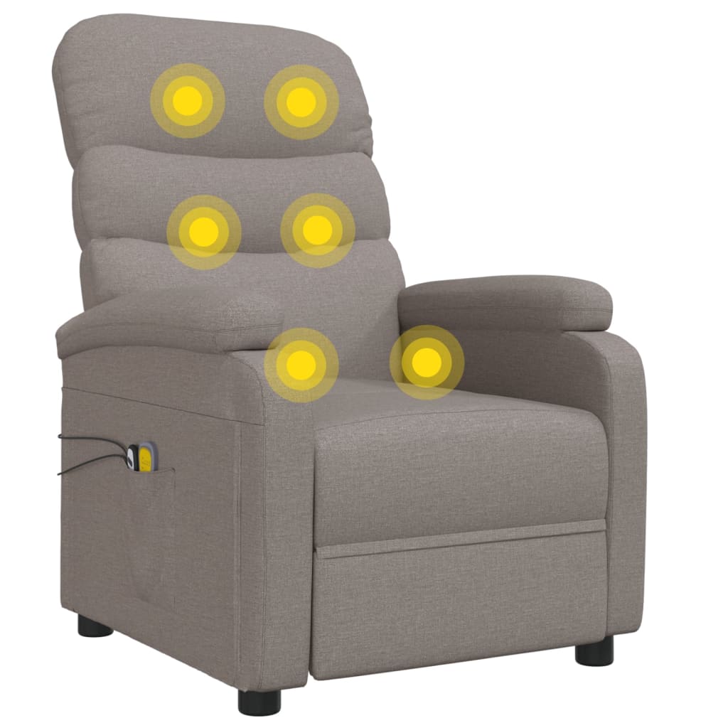 Poltrona Massaggiante Elettrica Tortora in Tessuto - homemem39