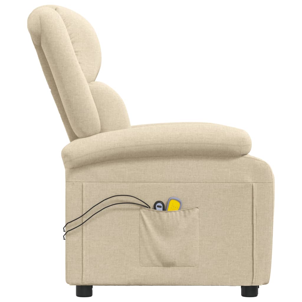 Poltrona Massaggiante Elettrica Crema in Tessuto | homemem39