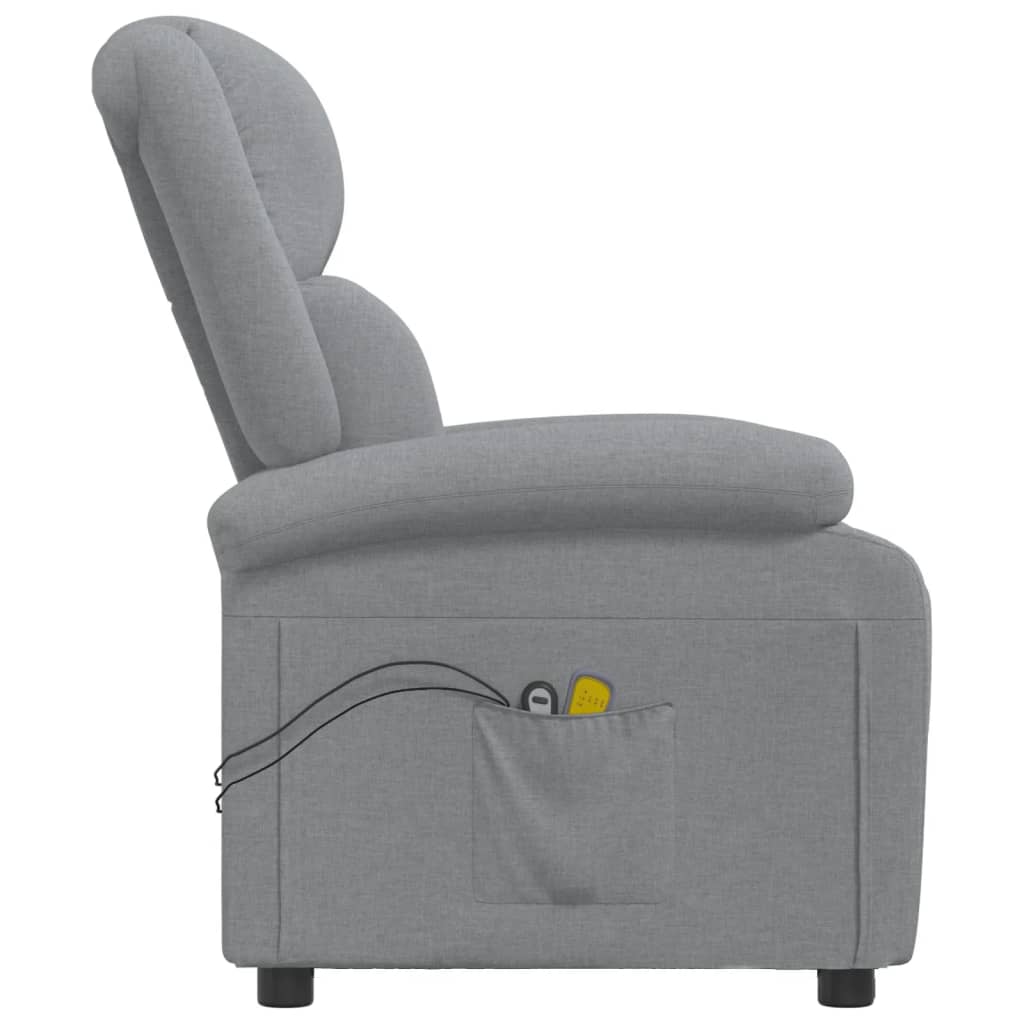 Poltrona Massaggiante Elettrica Grigio Chiaro in Tessuto | homemem39