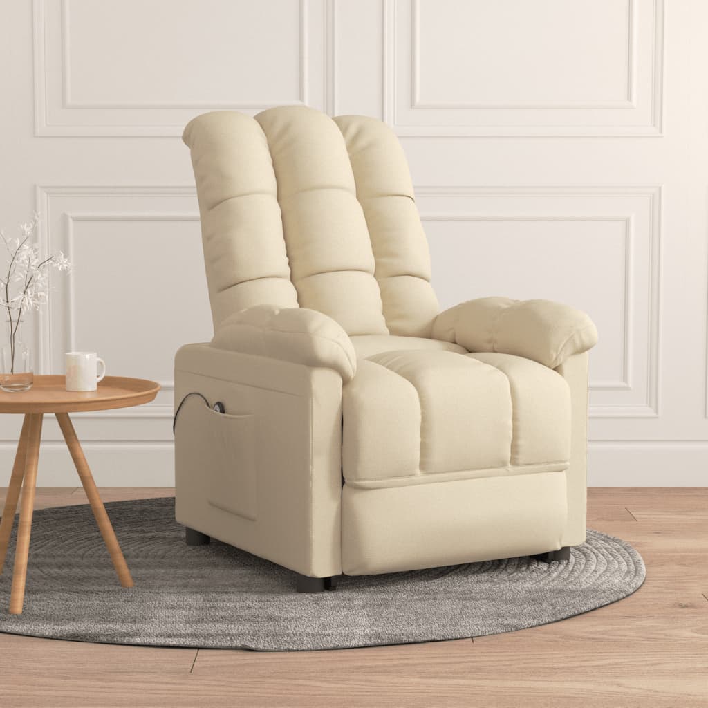 Poltrona Elettrica Reclinabile Crema in Tessuto | homemem39