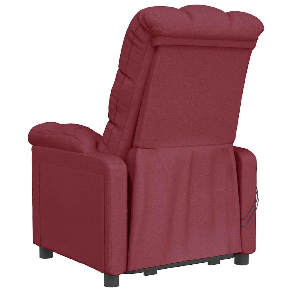 Poltrona Massaggiante Elettrica Rosso Vino in Tessuto