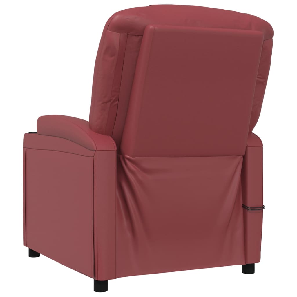 Poltrona Massaggio Elettrica Rosso Vino Similpelle | homemem39