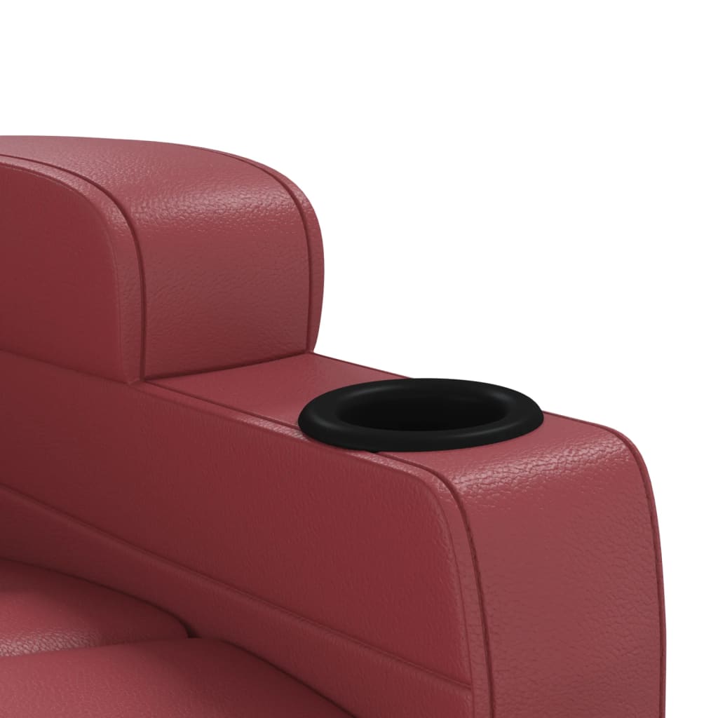 Poltrona Massaggio Elettrica Rosso Vino Similpelle | homemem39