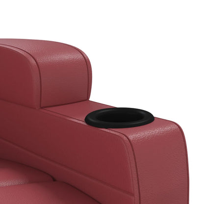 Poltrona Massaggio Elettrica Rosso Vino Similpelle | homemem39