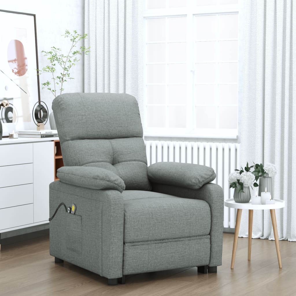 Poltrona Massaggiante Elettrica Grigio Scuro in Tessuto | homemem39