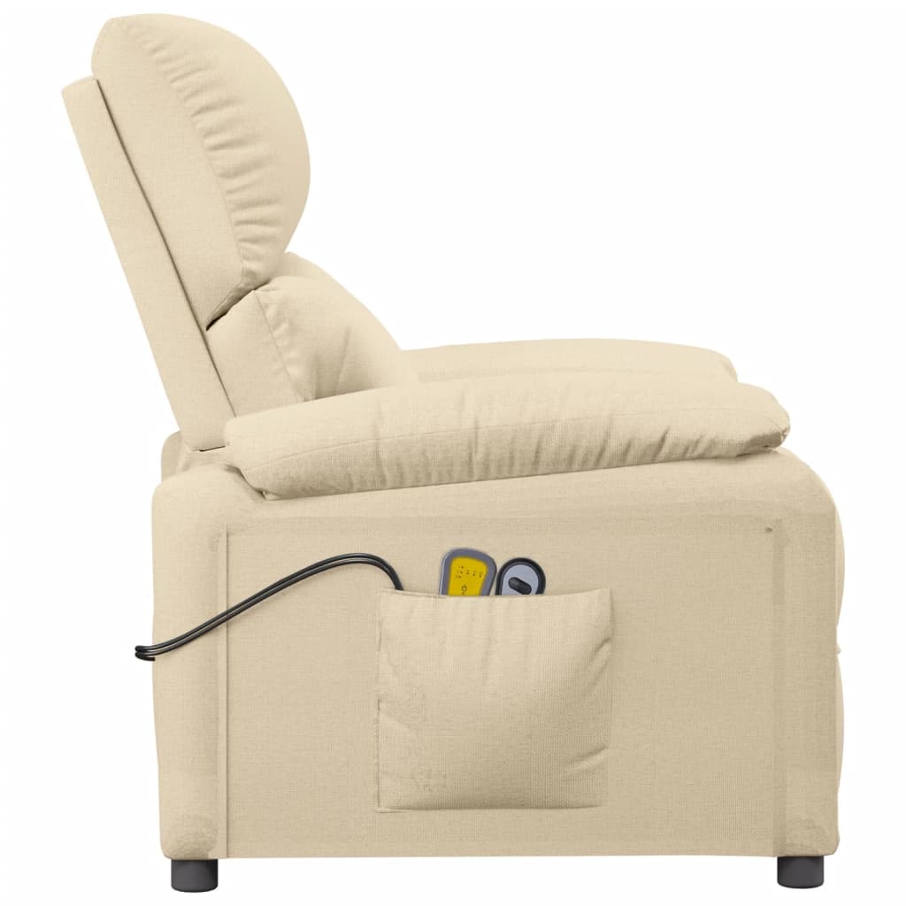 Poltrona Massaggiante Elettrica Crema in Tessuto | homemem39