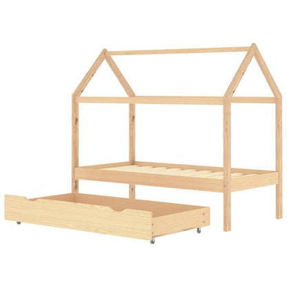 Giroletto per Bambini con Cassetto Legno Massello Pino 80x160cm - homemem39