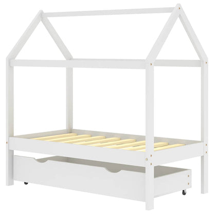 Giroletto per Bambini Cassetto Bianco in Pino Massello 70x140cm - homemem39