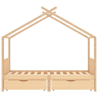 Giroletto Bambini con Cassetti 90x200 cm Legno Massello di Pino - homemem39
