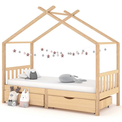 Giroletto Bambini con Cassetti 90x200 cm Legno Massello di Pino - homemem39