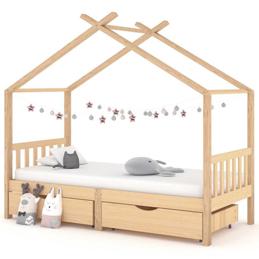 Giroletto Bambini con Cassetti 90x200 cm Legno Massello di Pino - homemem39