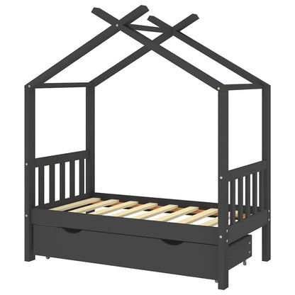 Giroletto per Bambini con Cassetto in Legno di Pino 70x140cm - homemem39