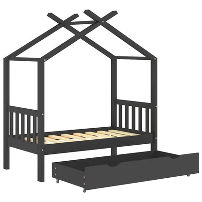 Giroletto per Bambini con Cassetto in Legno di Pino 70x140cm - homemem39