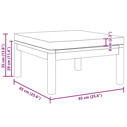 Poggiapiedi con Cuscino Grigio Scuro in Massello d'Acacia