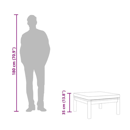 Poggiapiedi con Cuscino Bianco Crema in Massello d'Acacia