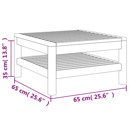 Tavolino da Caffè 65x65x35 cm in Legno Massello di Acacia