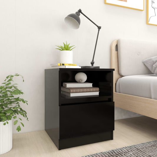 Comodini 2 pz Neri 40x40x50 cm in Legno Multistrato - homemem39