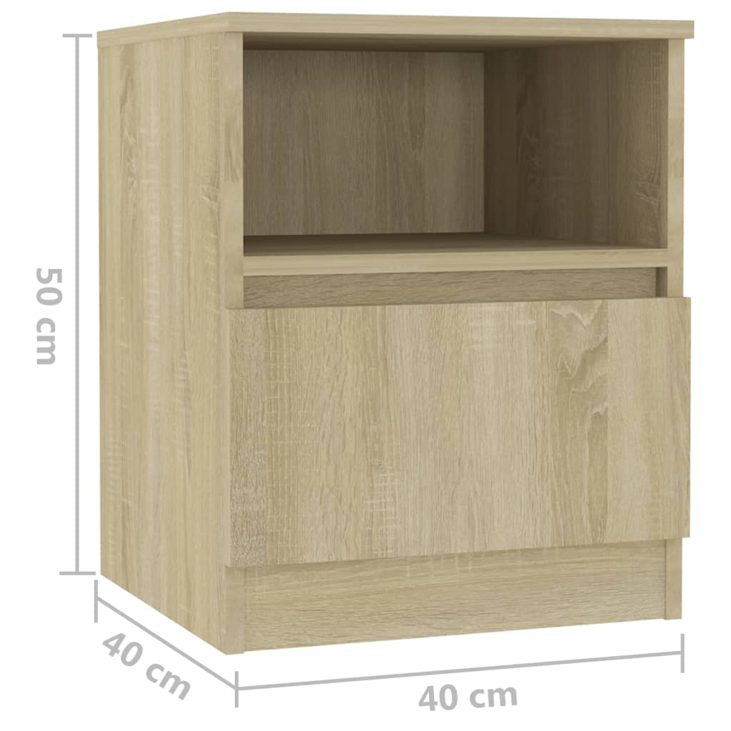 Comodini 2 pz Rovere Sonoma 40x40x50 cm in Legno Multistrato - homemem39