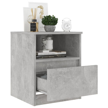 Comodino Grigio Cemento 40x40x50 cm in Legno Multistrato - homemem39