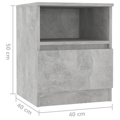 Comodino Grigio Cemento 40x40x50 cm in Legno Multistrato - homemem39
