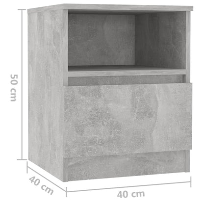 Comodini 2 pz Grigio Cemento 40x40x50 cm in Legno Multistrato - homemem39