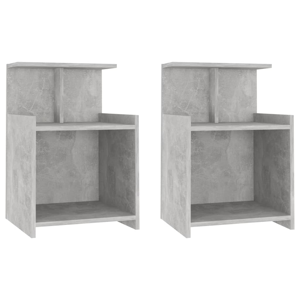 Comodini 2pz Grigio Cemento 40x35x60 cm in Legno Multistrato - homemem39