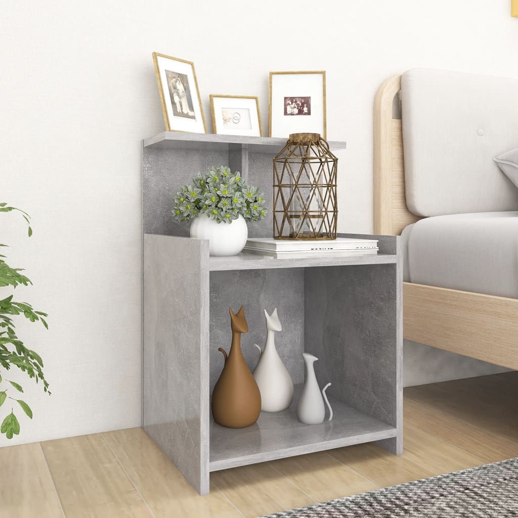 Comodini 2pz Grigio Cemento 40x35x60 cm in Legno Multistrato - homemem39