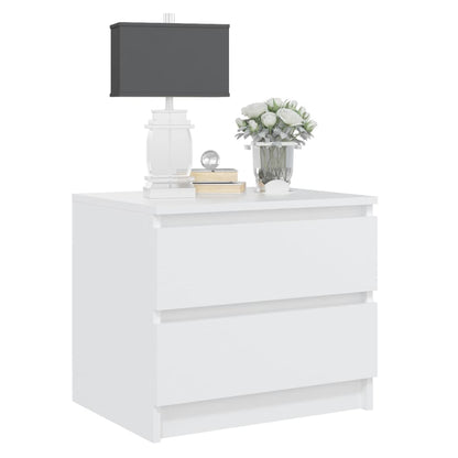 Comodino Bianco 50x39x43,5 cm in Legno Multistrato - homemem39