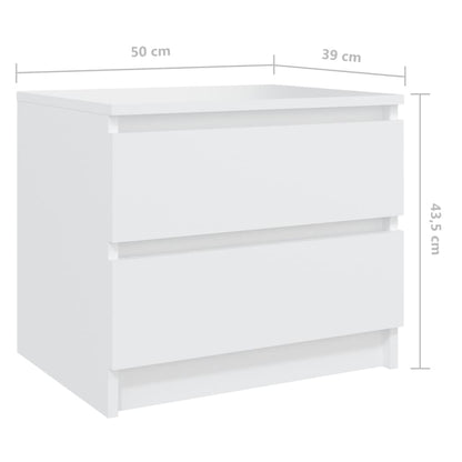 Comodino Bianco 50x39x43,5 cm in Legno Multistrato - homemem39