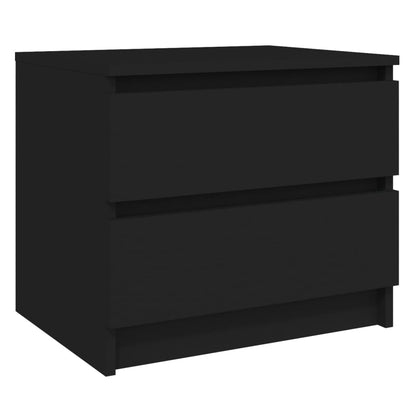 Comodino Nero 50x39x43,5 cm in Legno Multistrato - homemem39