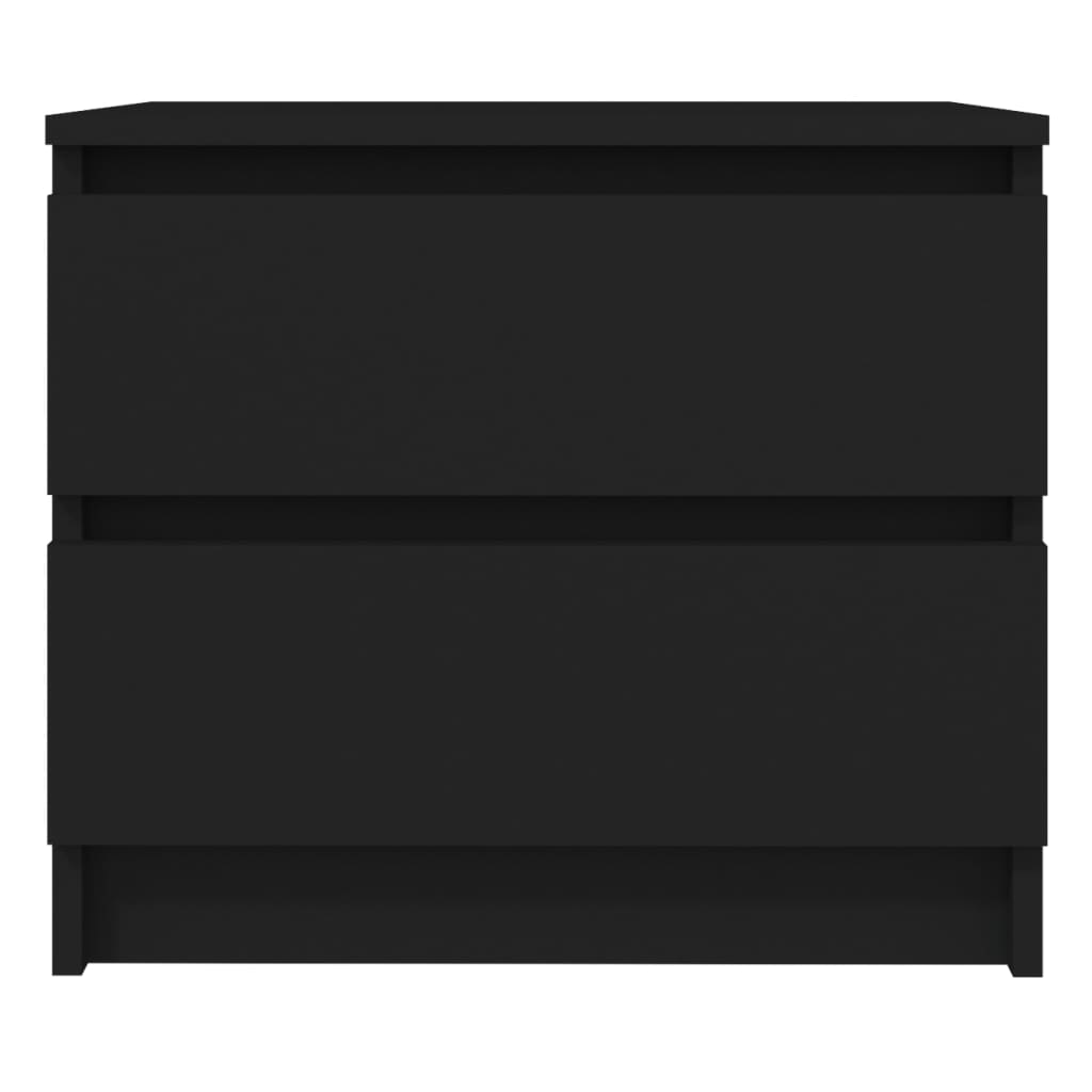 Comodino Nero 50x39x43,5 cm in Legno Multistrato - homemem39