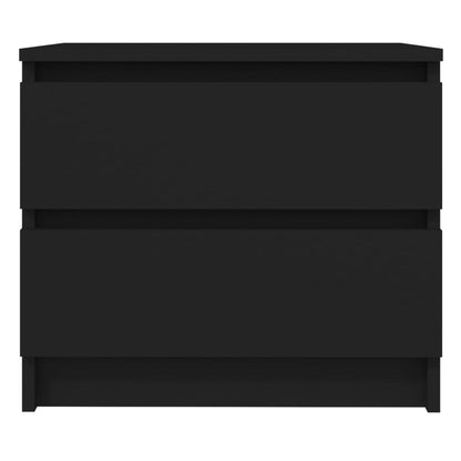 Comodino Nero 50x39x43,5 cm in Legno Multistrato - homemem39