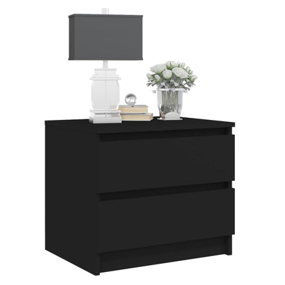 Comodino Nero 50x39x43,5 cm in Legno Multistrato - homemem39