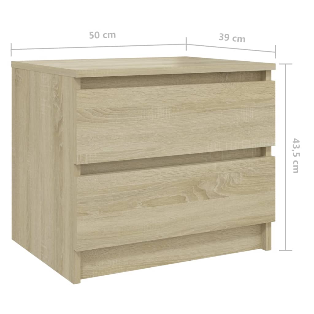 Comodini 2pz Rovere Sonoma 50x39x43,5 cm in Legno Multistrato - homemem39
