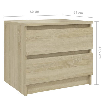 Comodini 2pz Rovere Sonoma 50x39x43,5 cm in Legno Multistrato - homemem39