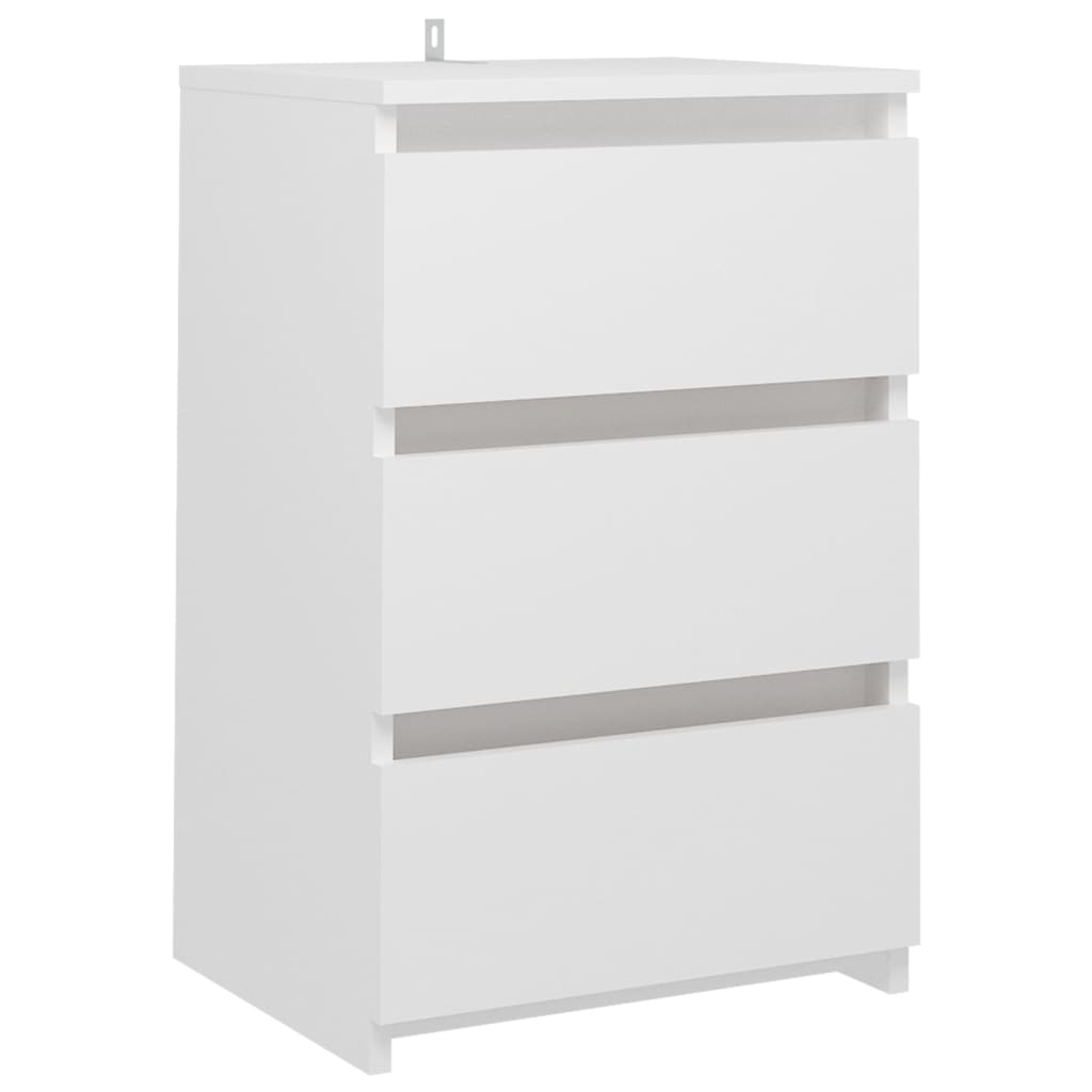 Comodino Bianco 40x35x62,5 cm in Legno Multistrato - homemem39