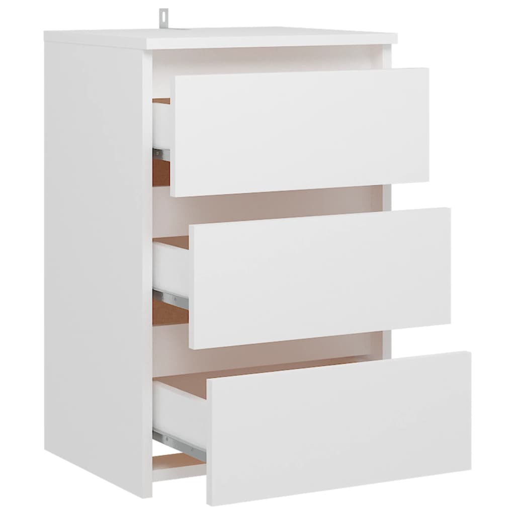 Comodino Bianco 40x35x62,5 cm in Legno Multistrato - homemem39